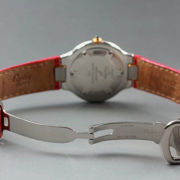 Ladies Cartier Blood Red Leather Strap Watch main image 9